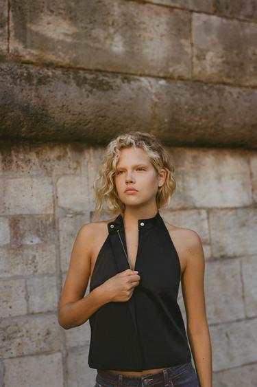GILET SATINÉ - Noir de Zara - Image 1