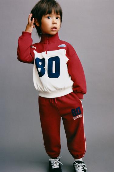 NUMBER JOGGING TROUSERS - Burgundy by Zara