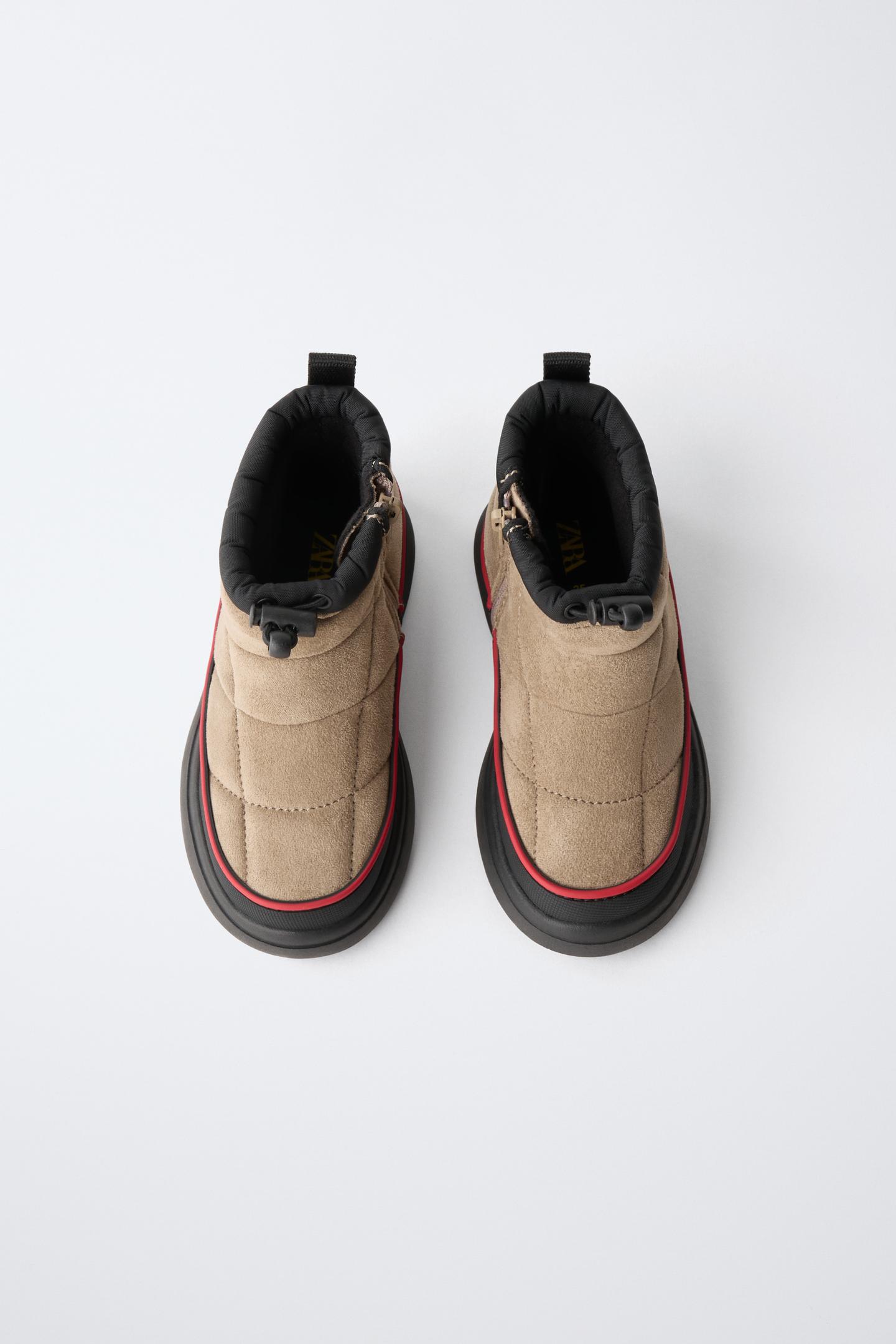 Детские ботинки Zara Padded Contrast Ankle, цвет: Серо-коричневый серый — фото 4