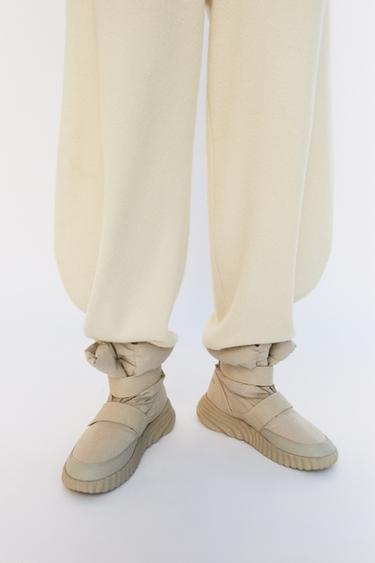 KNITTED WOOL BLEND TROUSERS X AND WANDER® - Ecru by Zara - Image 1