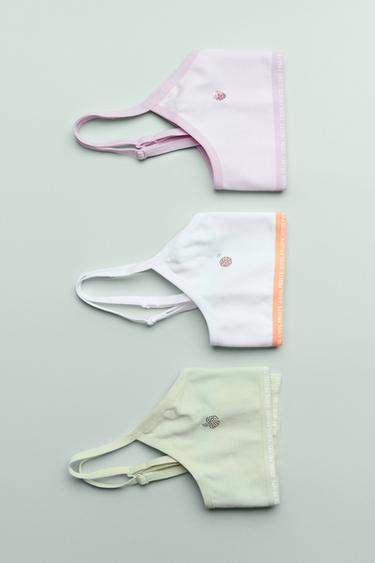 AGES 9-14 / PACK OF THREE GLITTER FRUIT TOPS - Multicoloured by Zara