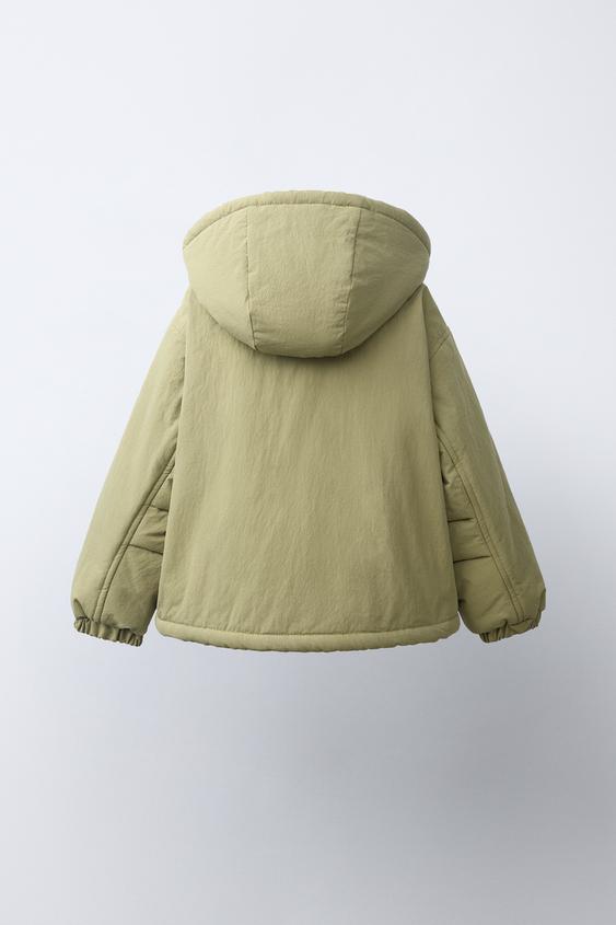BLOUSON À CAPUCHE EFFET MOUTON - Kaki de Zara - Image 3