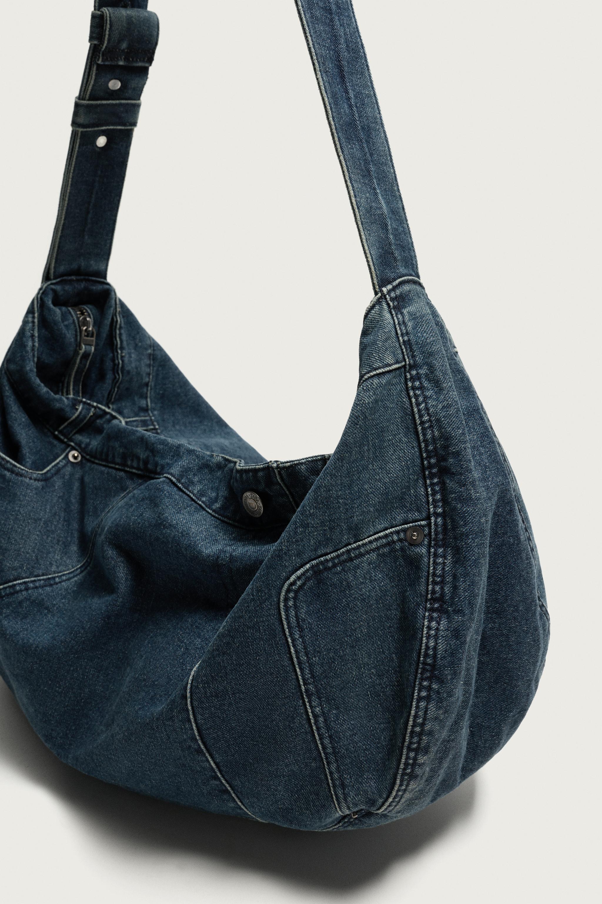DENIM SHOULDER BAG - Blue | ZARA Singapore