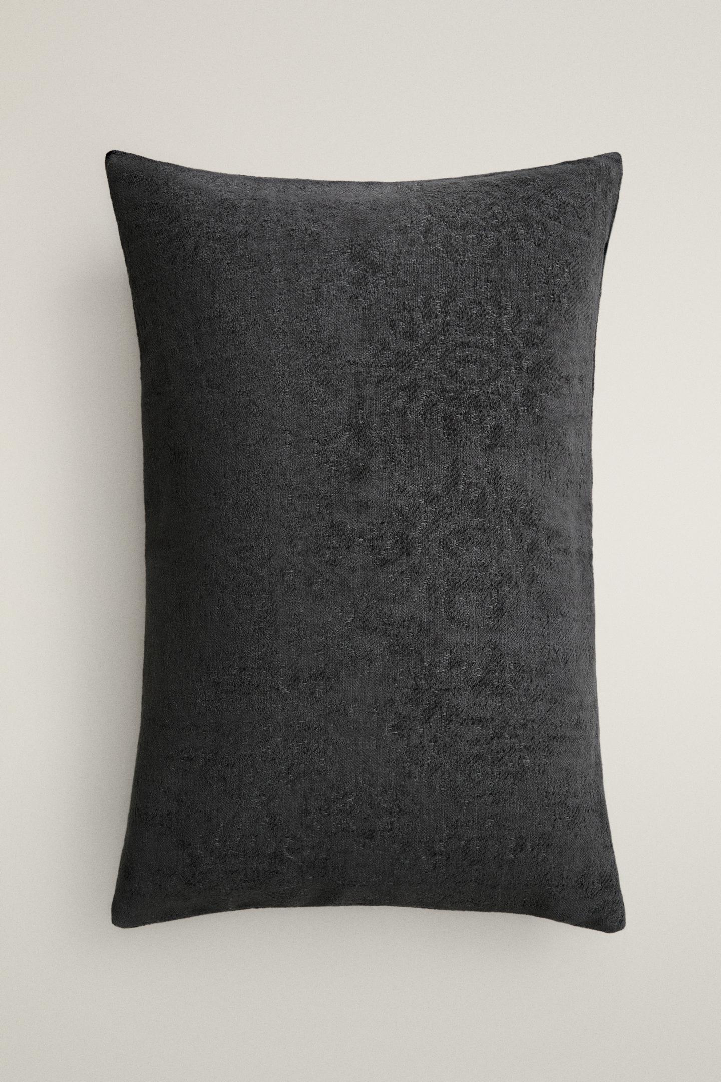 Подушка Zara Chenille Throw Pillow Cover, цвет: Синий / Серый