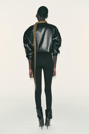 LEGGING BOUTON DORÉ - Noir de Zara - Image 4