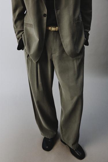 RELAXED FIT SUIT TROUSERS - ecru/khaki by Zara - Image 4