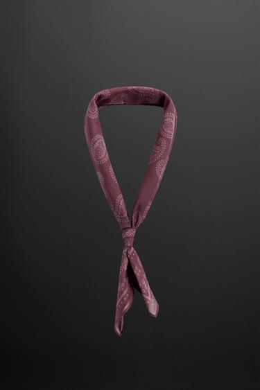 PRINTED BANDANNA - Burgundy by Zara