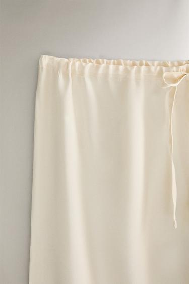 PANTALON SATIN - Écru de Zara - Image 1