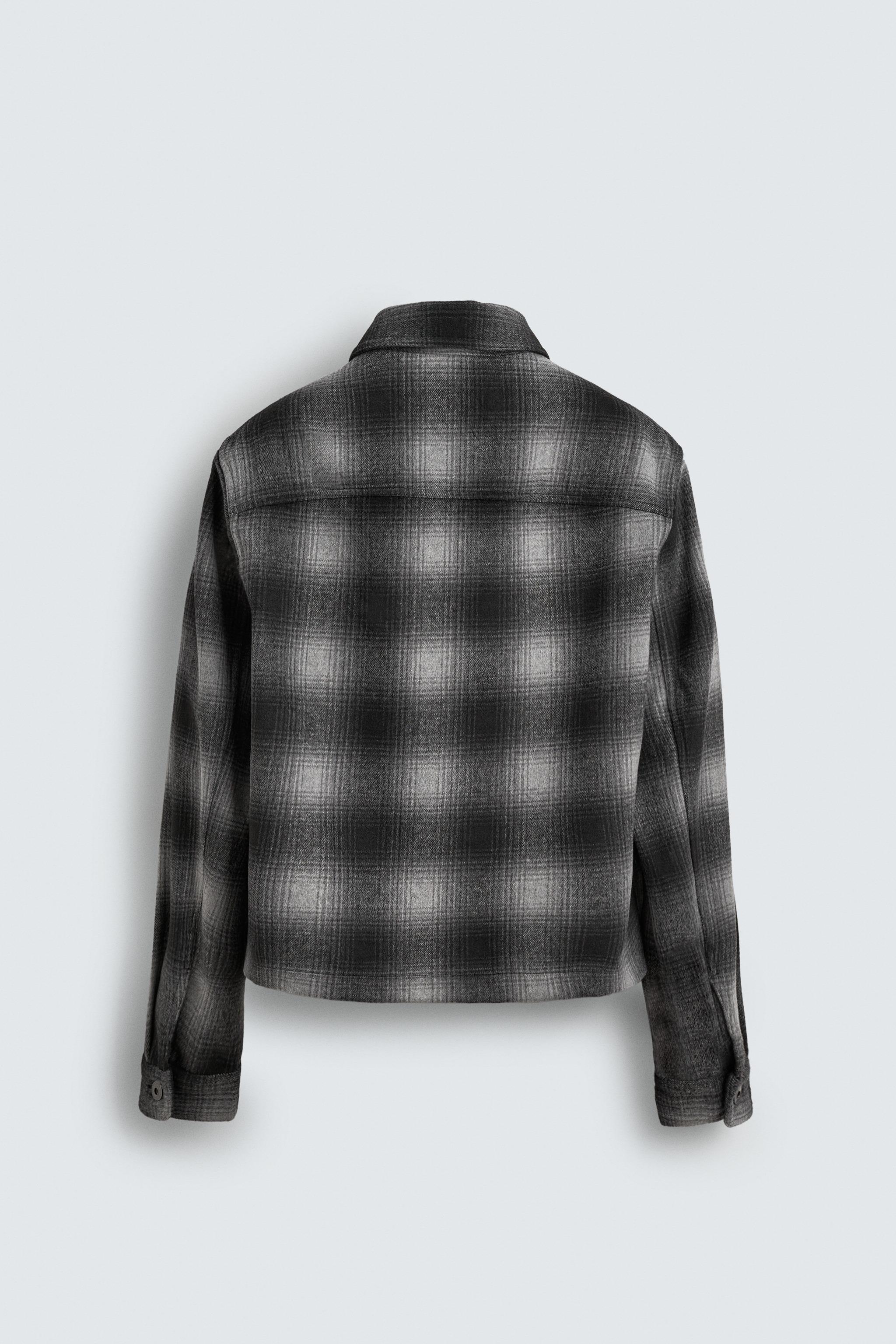 チェック柄シャツジャケット - ブラック/ホワイト | ZARA Japan / 日本