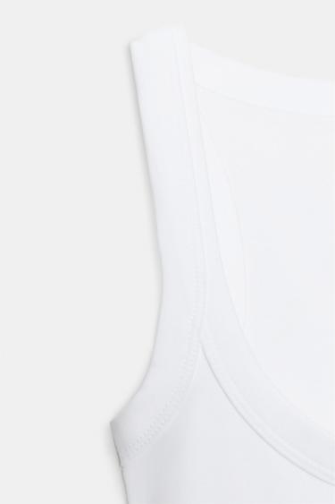 COTTON SLEEVELESS TOP - White by Zara - Image 4