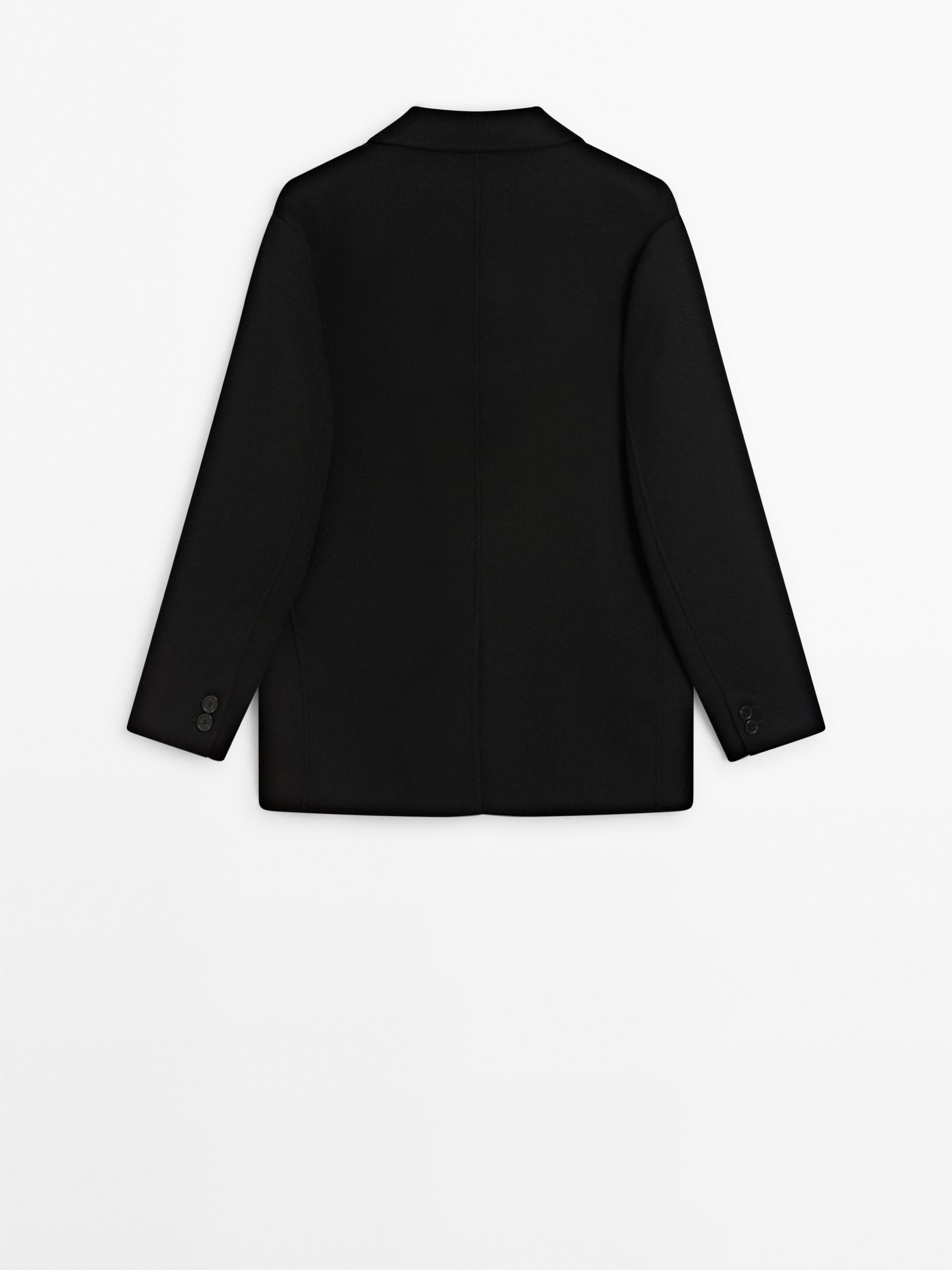 Double-breasted wool blend blazer - Black | ZARA United States