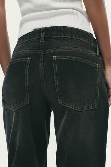 TRF LOW-RISE WIDE-LEG JEANS - Brown by Zara - Image 3