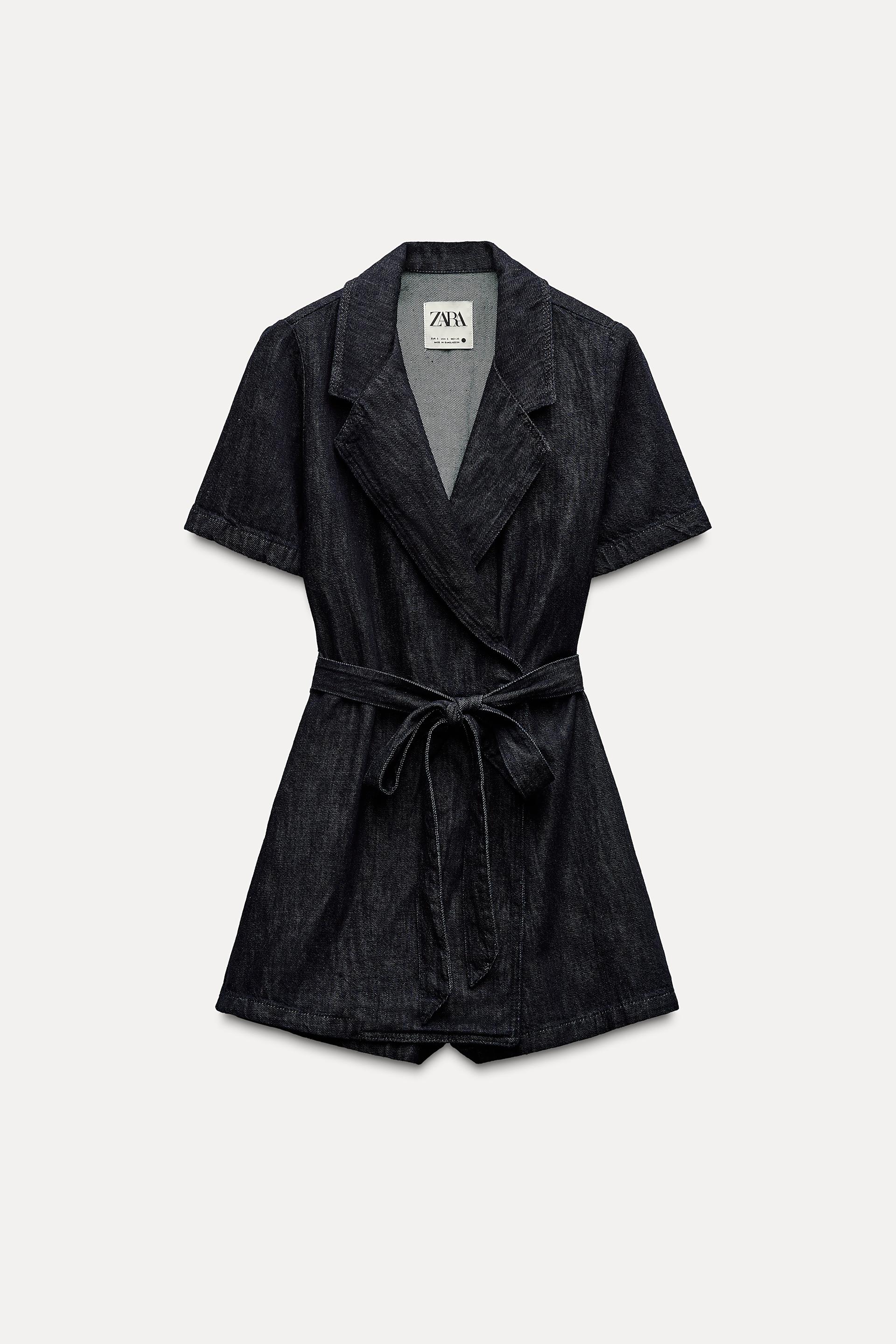 DENIM JUMPSUIT ZW COLLECTION Blue ZARA United States