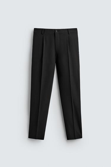 COMFORT PLEATED SUIT TROUSERS - Black by Zara