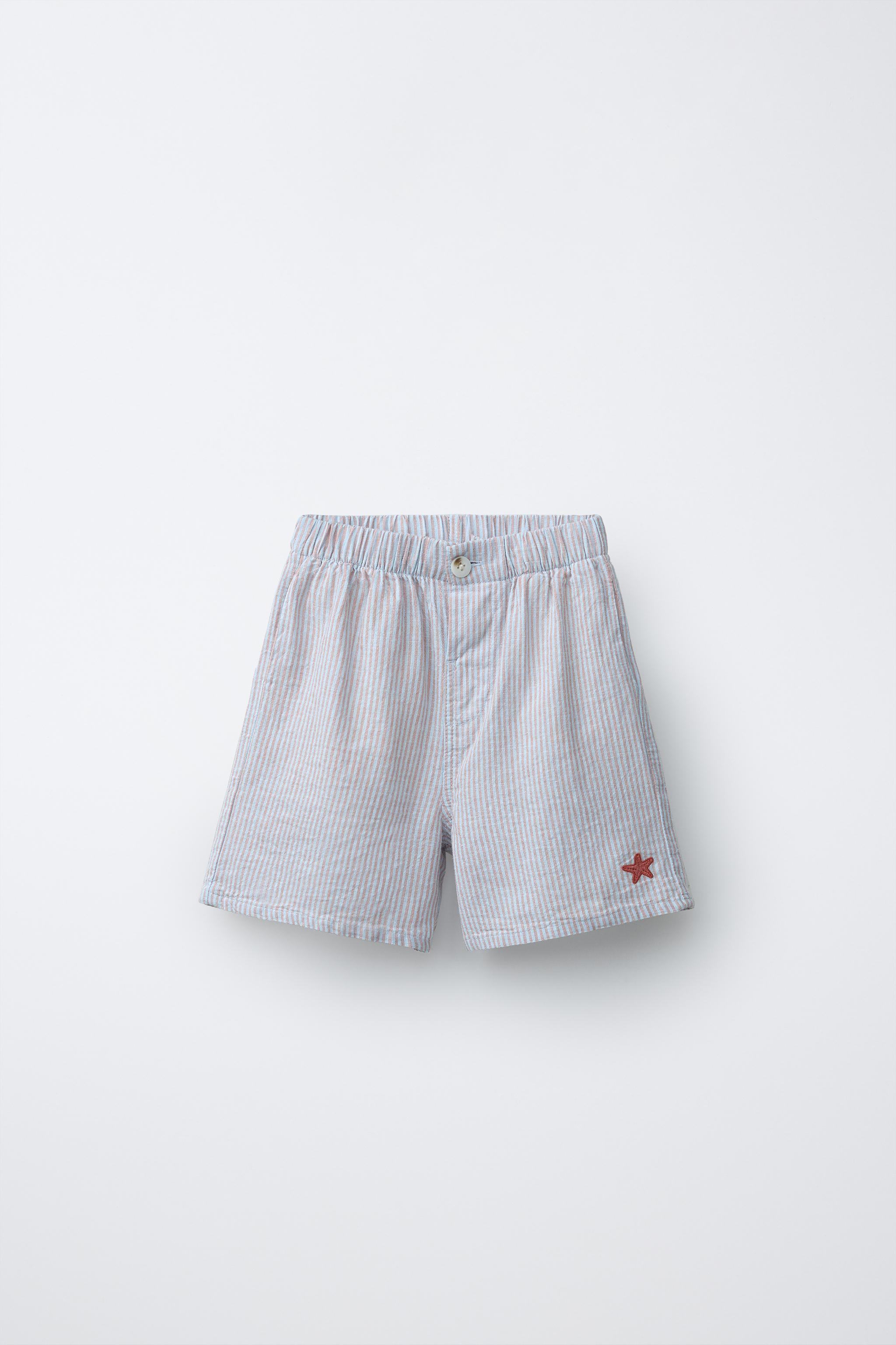 EMBROIDERED STRIPED SHORTS
