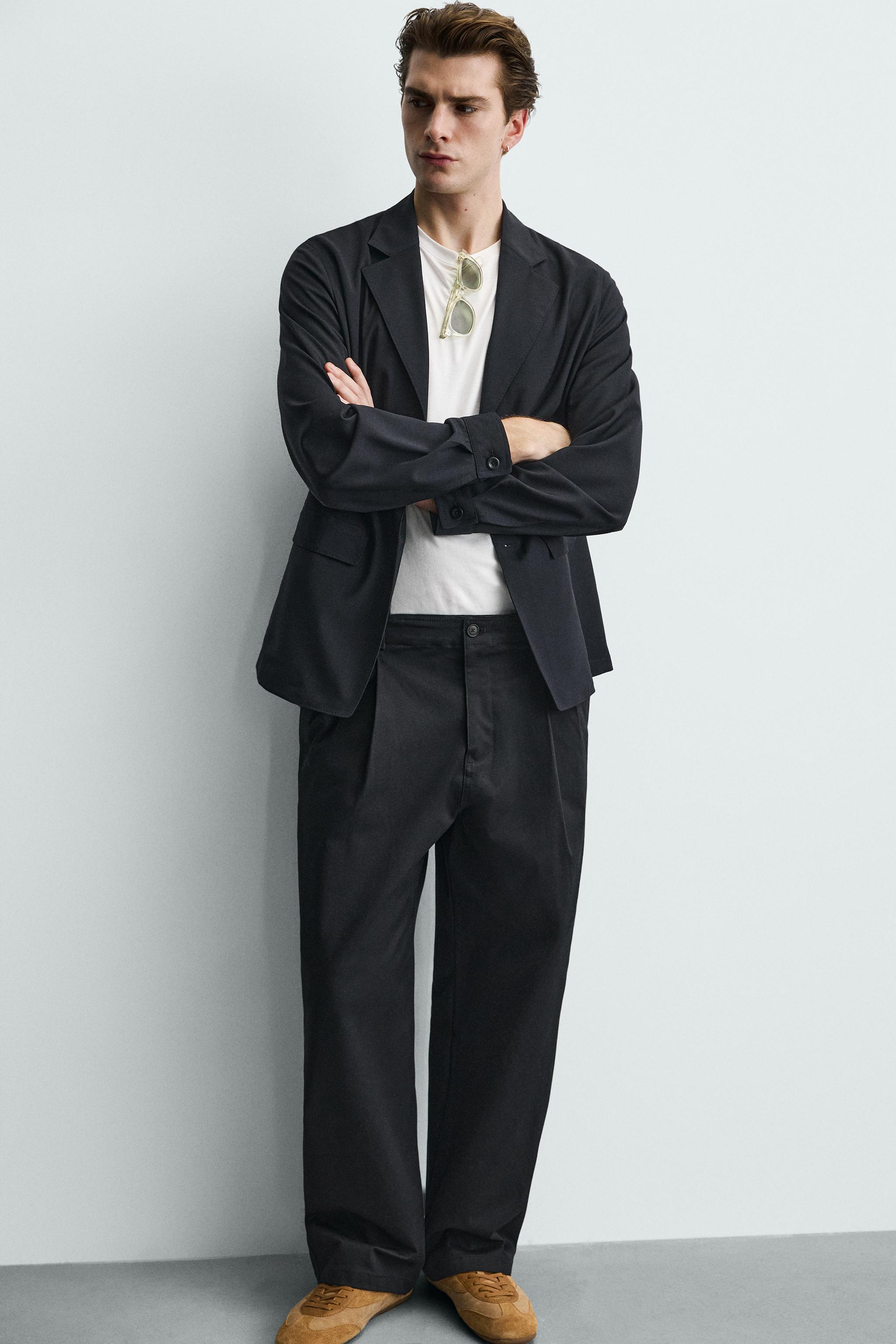 RELAXED FIT WOOL BLEND BLAZER