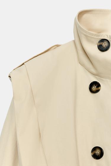 TRENCH COURT À PLIS - Sable de Zara - Image 10