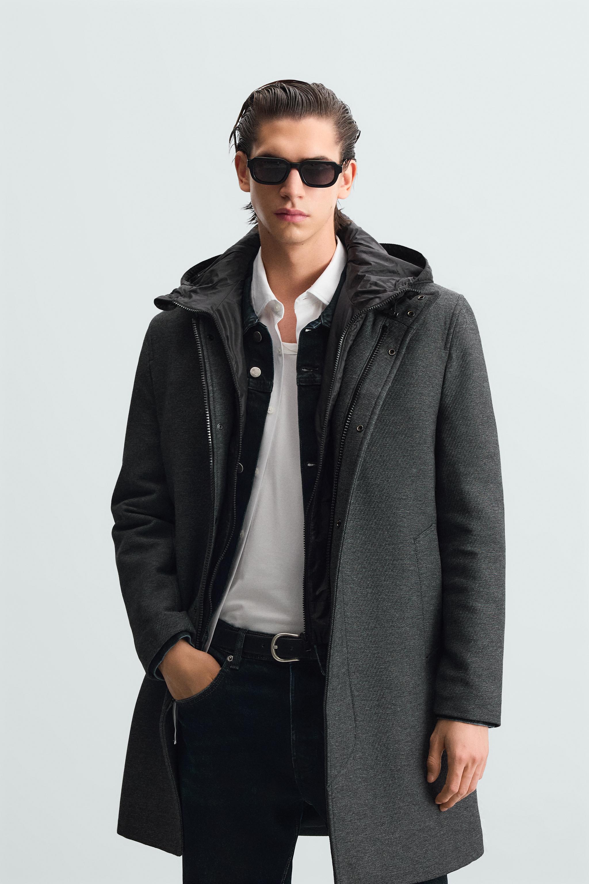 COAT WITH DETACHABLE HOOD - Mid-grey | ZARA South Africa