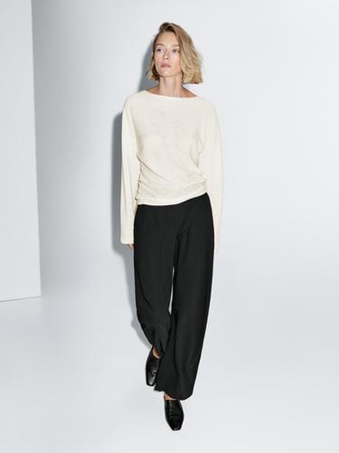 Zara Boat neck knit sweater - Ecru