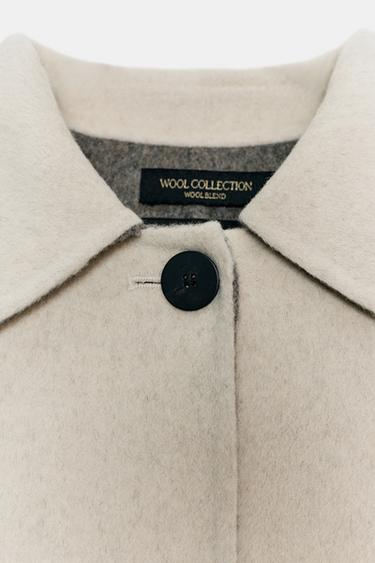 LONG WOOL BLEND COAT ZW COLLECTION LIMITED EDITION - Ecru by Zara - Image 7