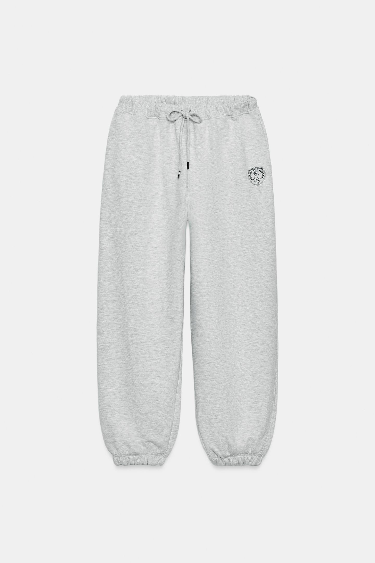 Женские брюки Zara New York Sweat Pants, цвет: Серый меланжевый — фото 5