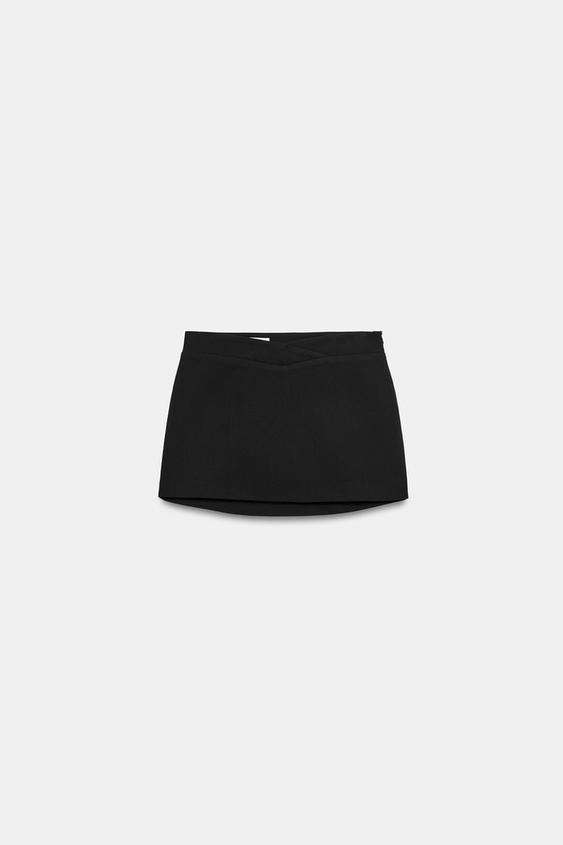 FALDA PANTALÓN CINTURA ASIMÉTRICA - Negro de Zara - Imagen 0