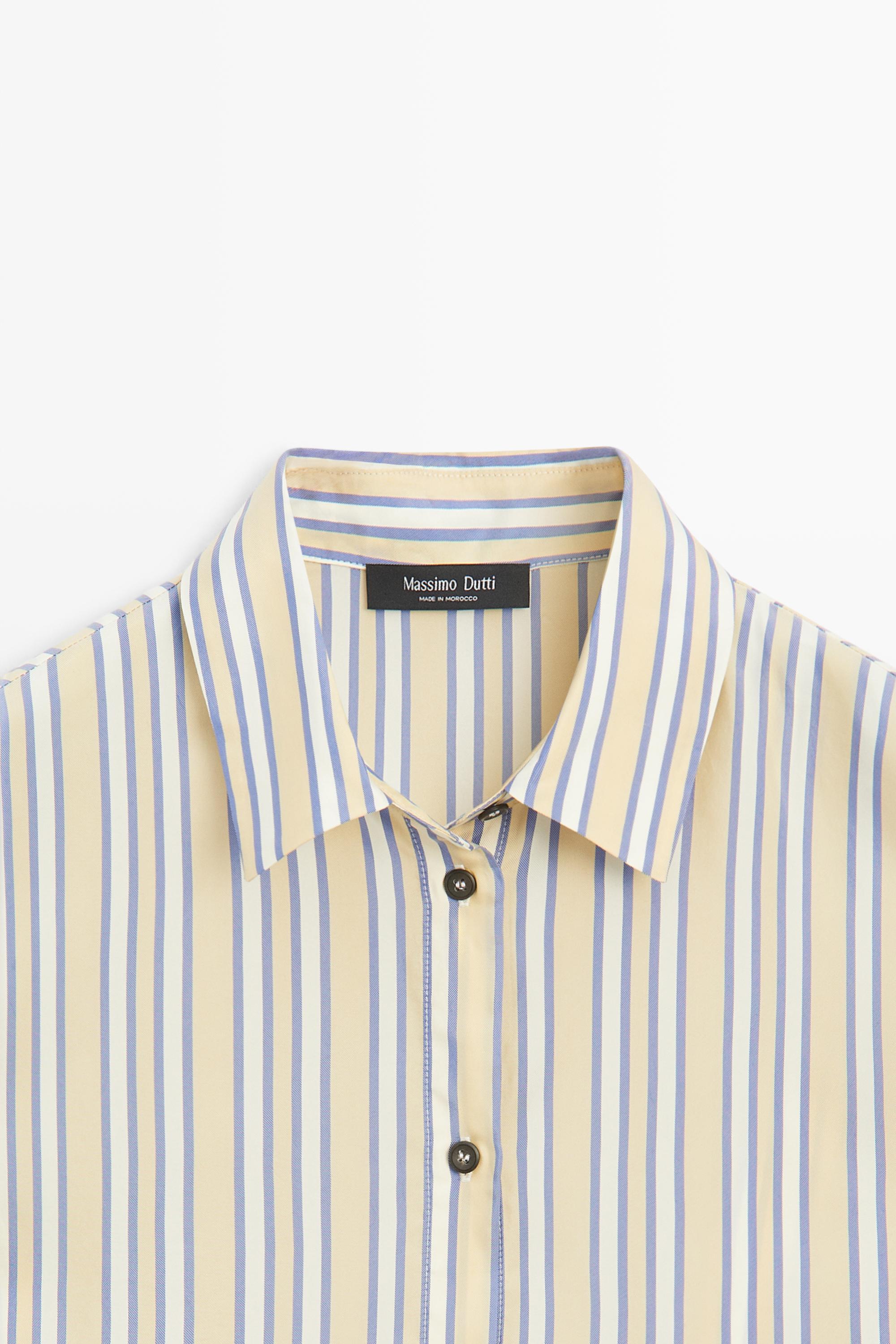 Flowy striped-detail shirt