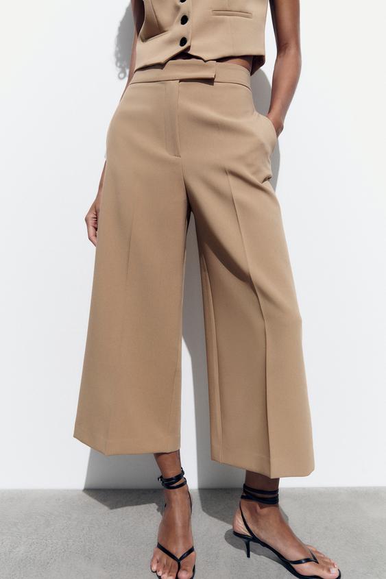 Stylish ZARA Flowing Cropped Trousers for Women
