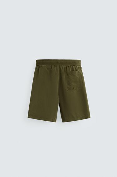 BASIC LONG SWIMMING TRUNKS - Khaki by Zara - Image 6