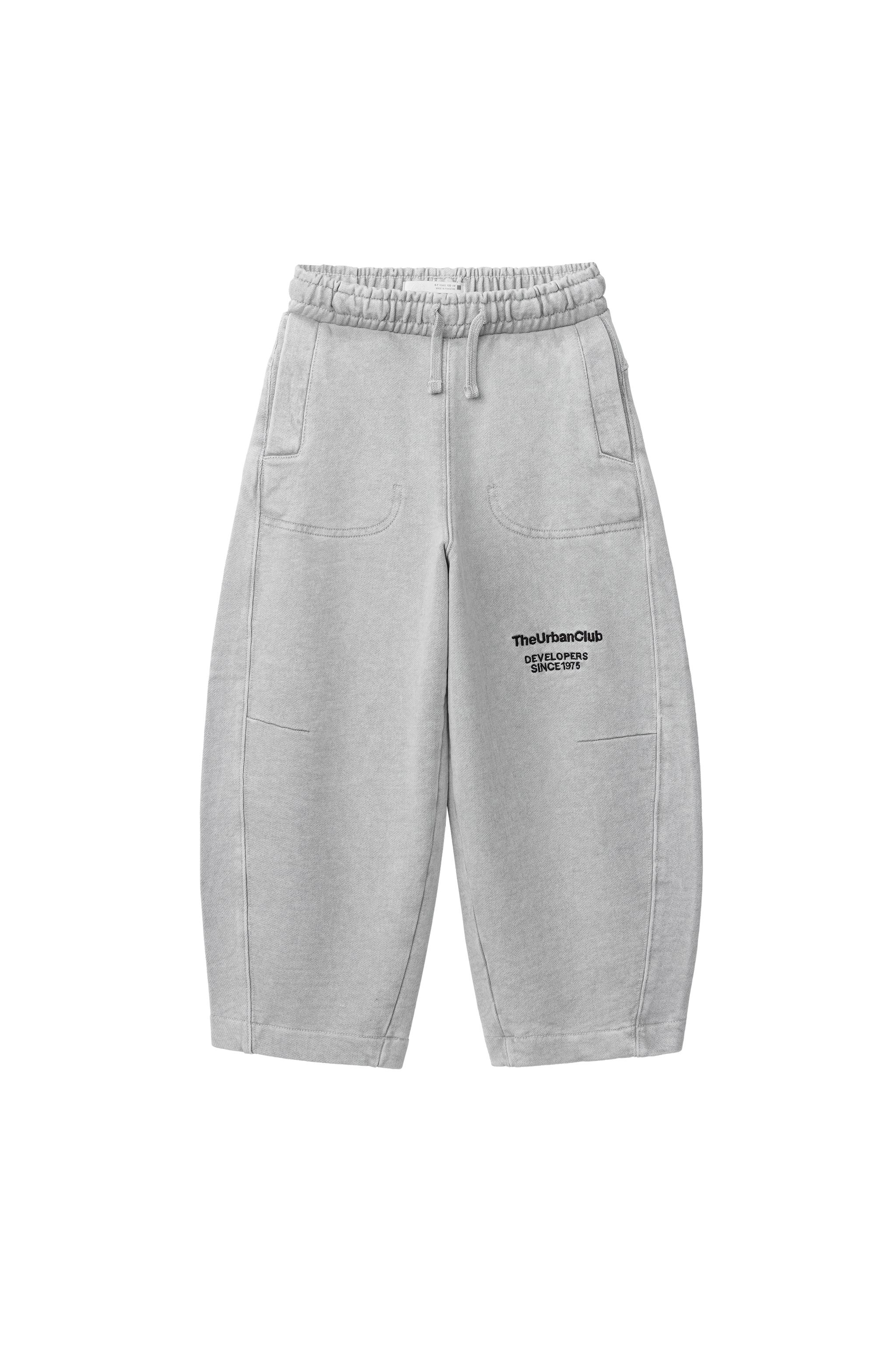 BARREL TEXT PLUSH PANTS - Light gray | ZARA United States