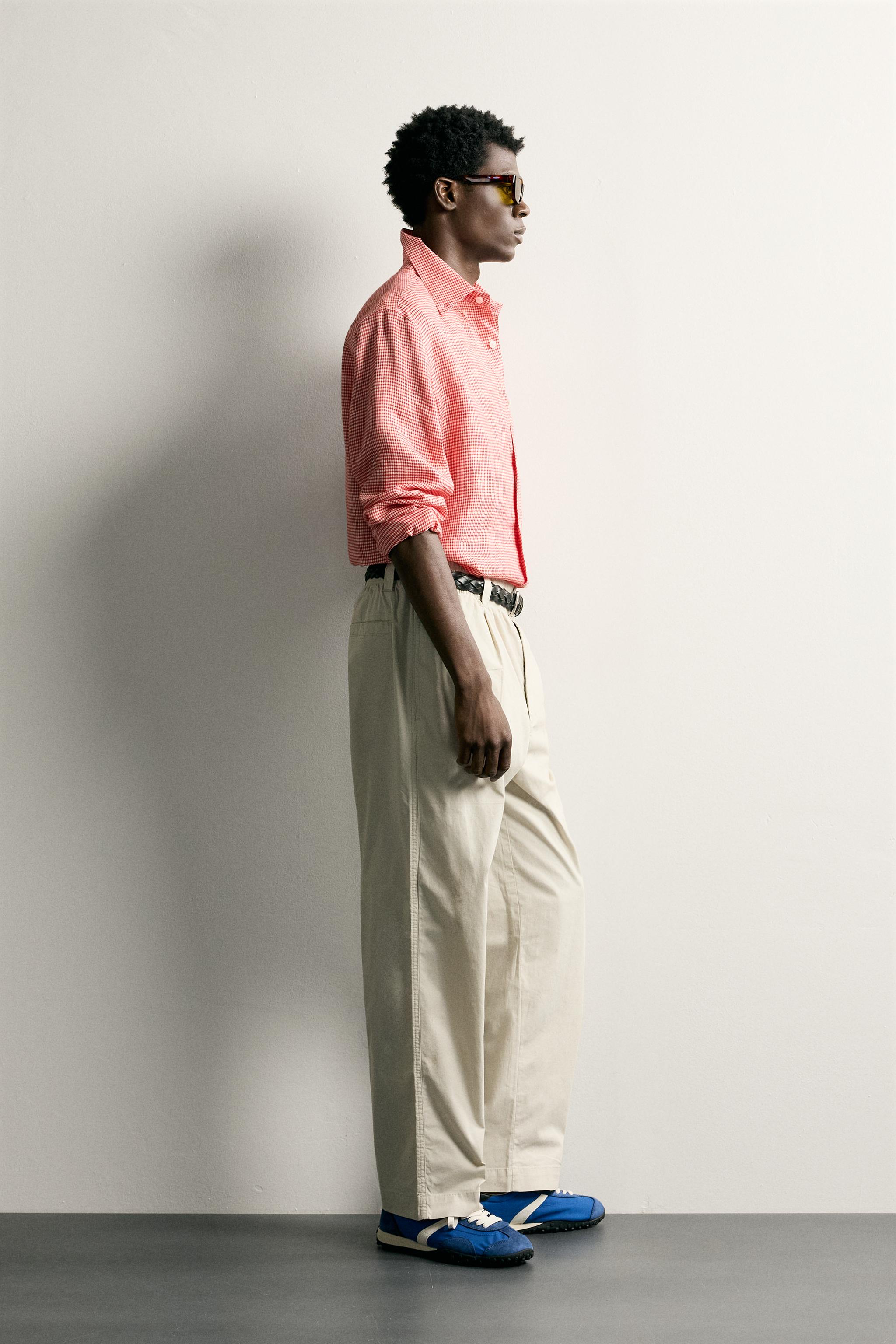 Zara PİLİLİ RELAXED FIT PANTOLON görsel 4