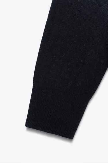 100% EXTRA-SOFT V-NECK WOOL JUMPER - Navy blue by Zara