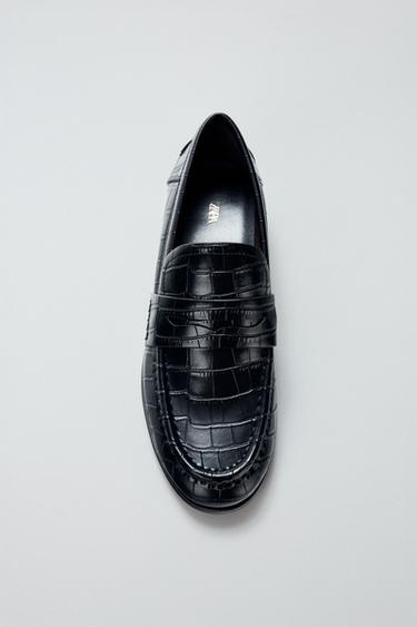 EMBOSSED PENNY LOAFERS - Black by Zara