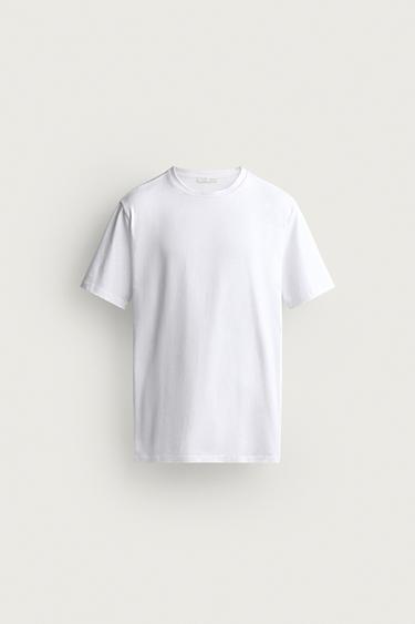 BASIC SLIM FIT T-SHIRT /01 - White by Zara