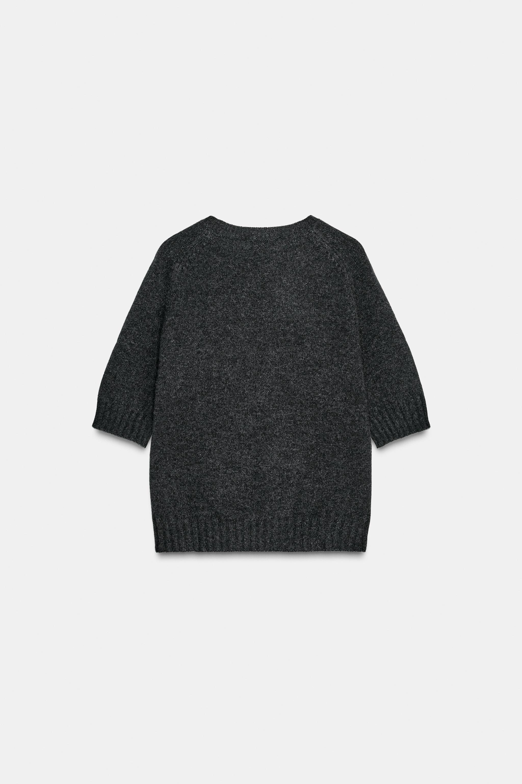 PULLOVER 100% CASHMERE Grigio Antracite ZARA Italia Italy