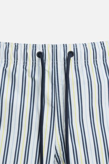 REGULAR STRIPED SWIMMING TRUNKS - Sky blue by Zara - Image 8
