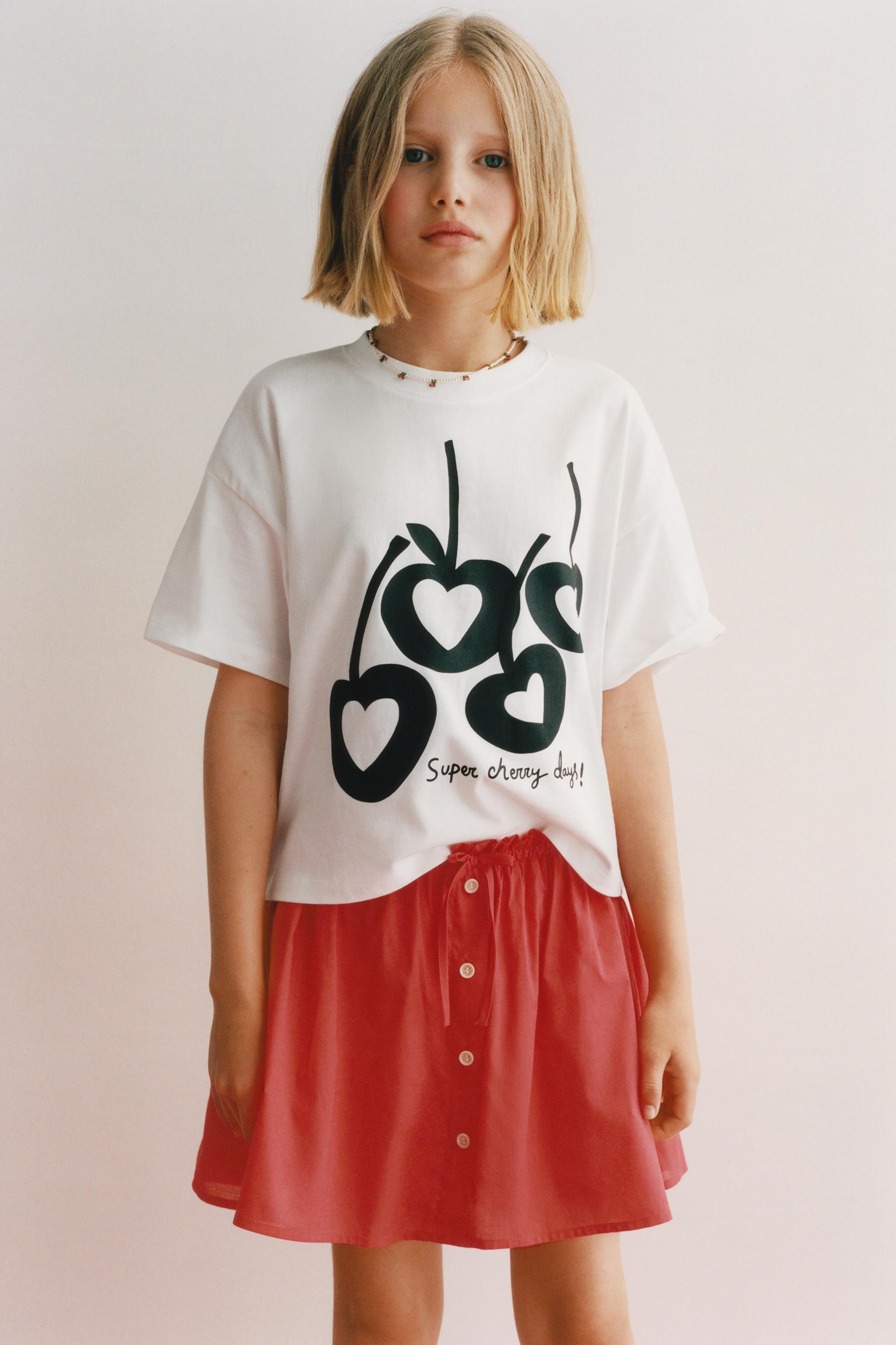 レリーフプリントTシャツ - レッド | ZARA Japan / 日本