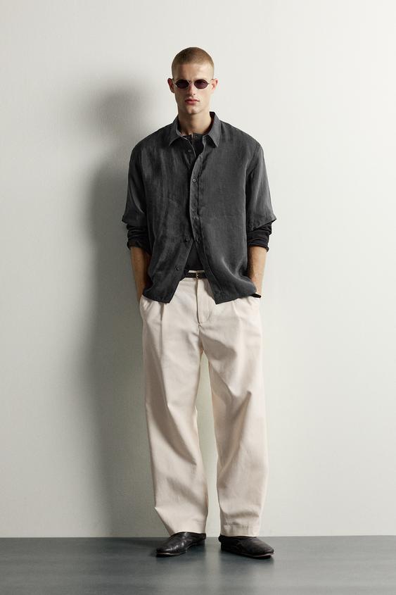 FLUID BOXY FIT SHIRT - Grey by Zara - Image 0