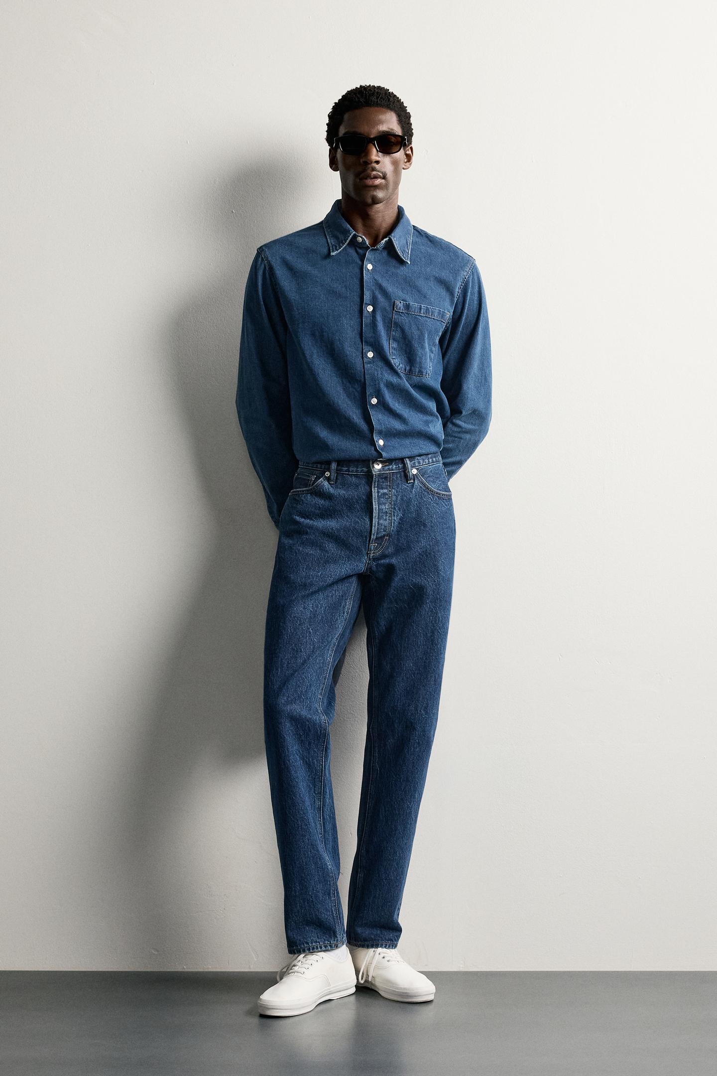 Мужские джинсы Zara Regular Fit, цвет: Синий