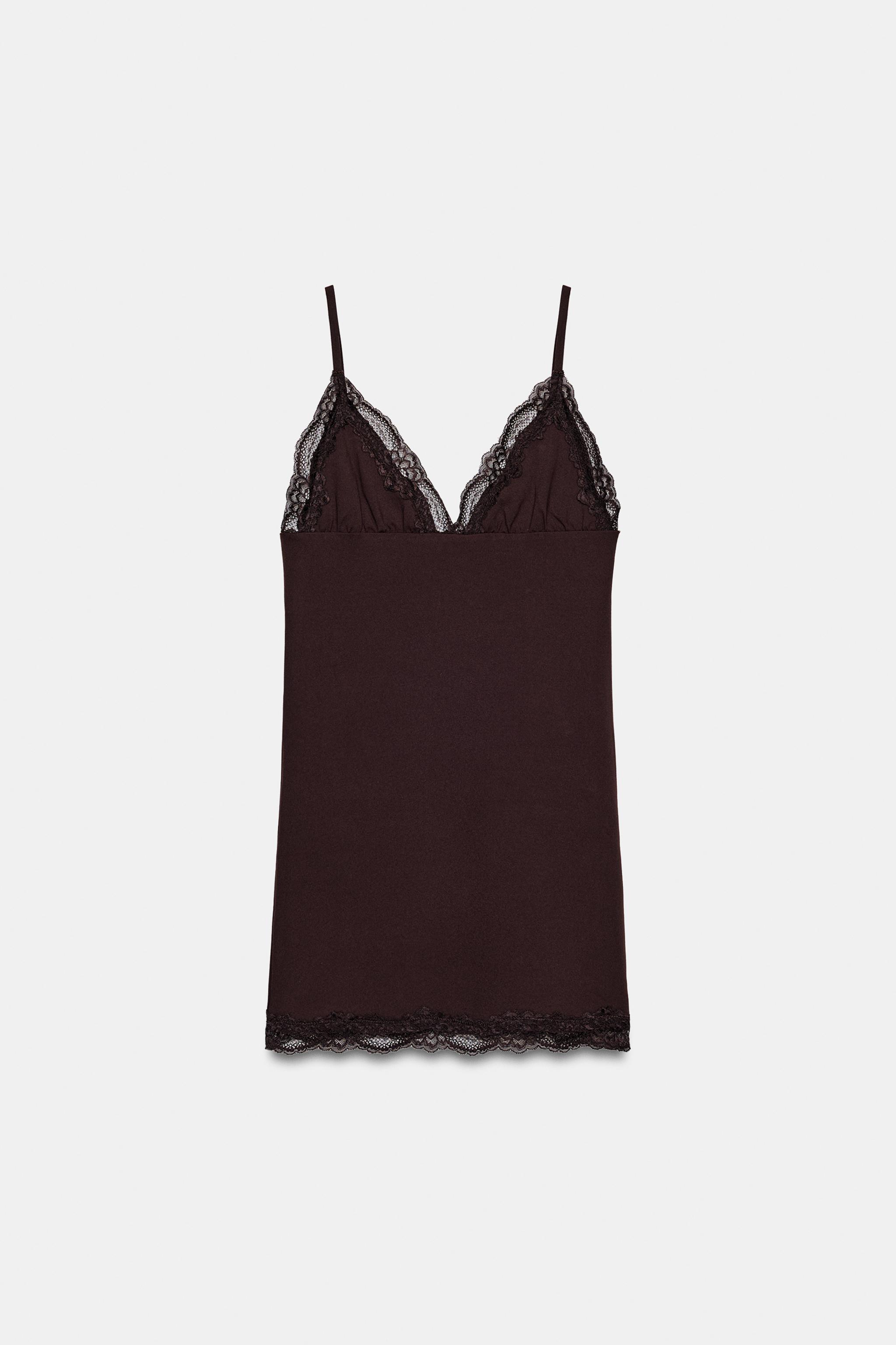 ROBE MINI À BRETELLES ET DENTELLE