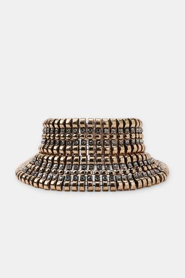 MAXI METAL CHOKER NECKLACE - Golden by Zara