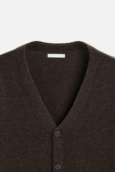 CARDIGAN EN LAINE - Marron de Zara - Image 8