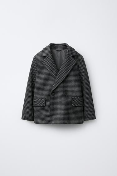 בלייזר משובץ - אפור של Zara