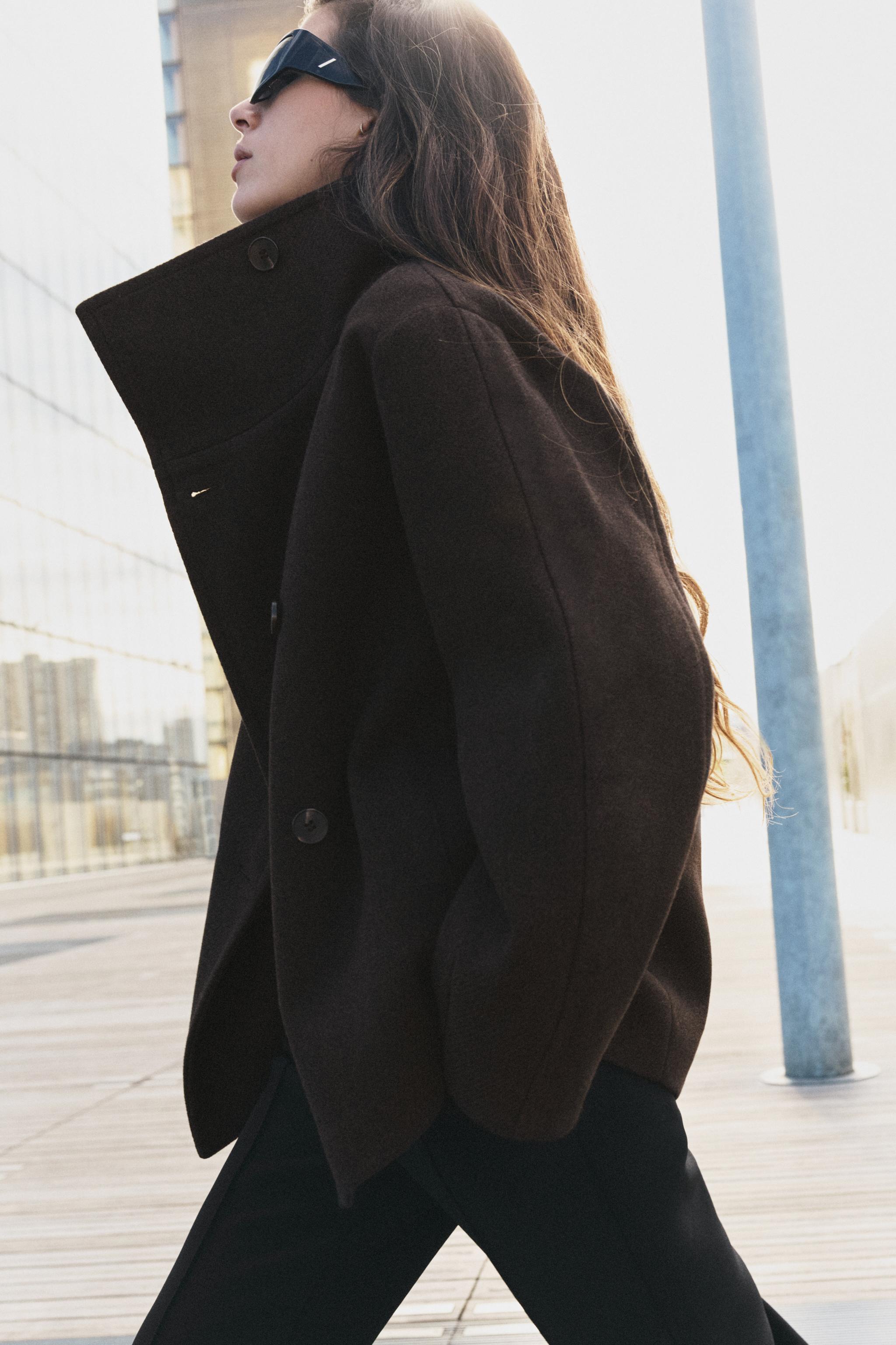ZARA ハイネックショートコート ハイネックショートコート - ブラウン | ZARA Japan / 日本