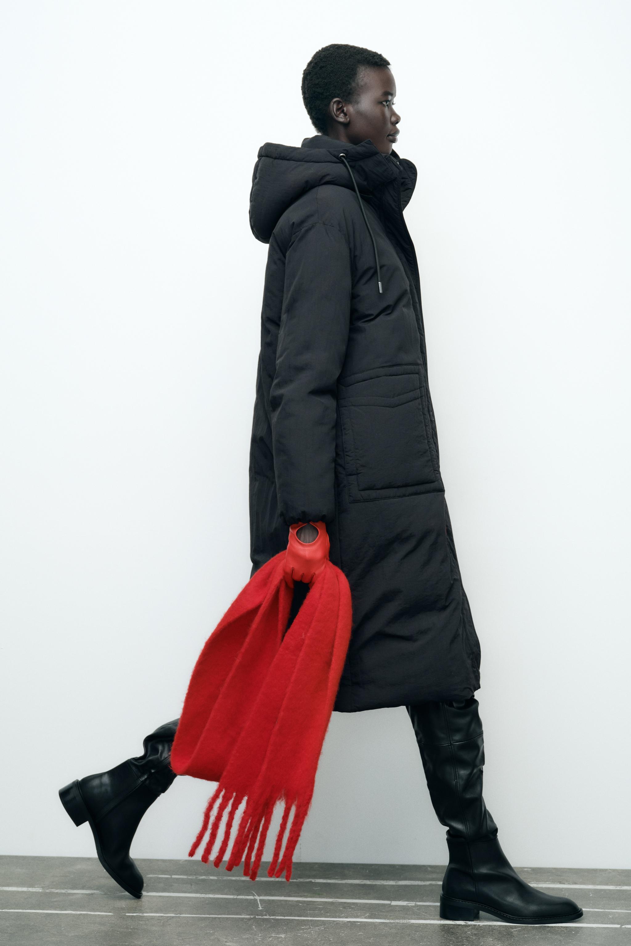 Mi Longue Doudoune Moutarde Femme Zara LONGUE DOUDOUNE CAPUCHE