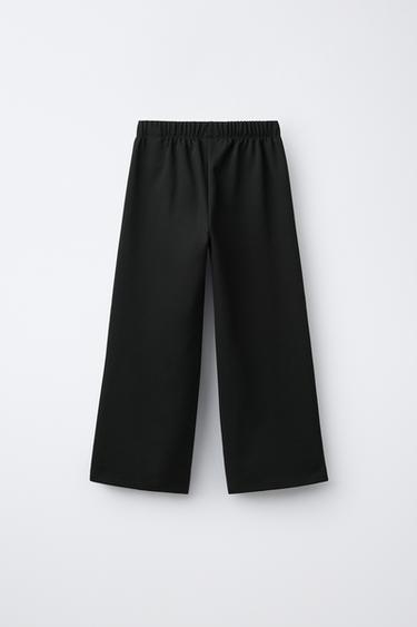 PANTALON EN MAILLE POINT ROMA À JAMBES LARGES - Noir de Zara - Image 1