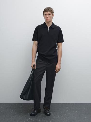 Polo manga corta 100% algodón - Marino de Zara - Imagen 0