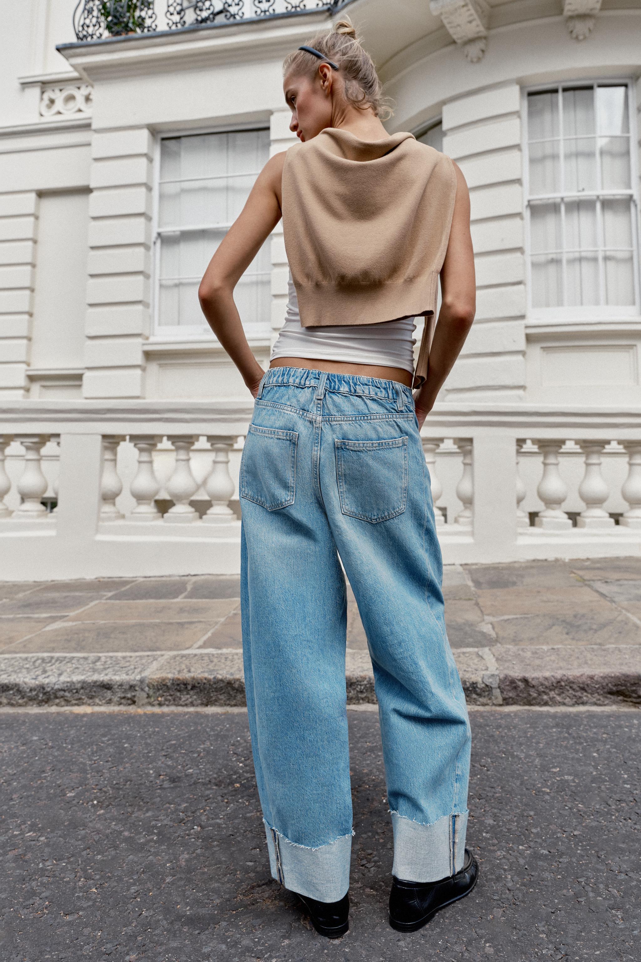 Zara Z1975 Dönmeli Paça Baggy Orta Bel Jean görsel 8