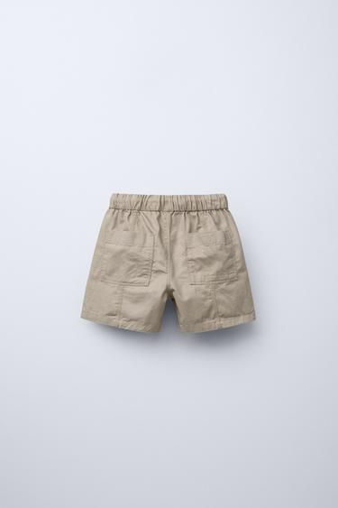 TECHNICAL BERMUDA SHORTS WITH TOPSTITCHING - Light beige by Zara - Image 1