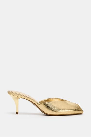 METALLIC-EFFECT SANDALS - Gold by Zara - Image 0